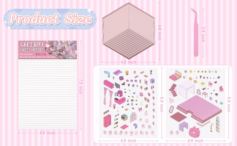 DIY 3D Sticker Scenes 6 Sets for Adults Kids, Make Your Own Mini Home/Store Scenes Stickers Animal Themes for Girls, Relieve Stress Pass The Time Craft Stickers for Journals Gifts Scrapbook Photo Album Scrapbooking