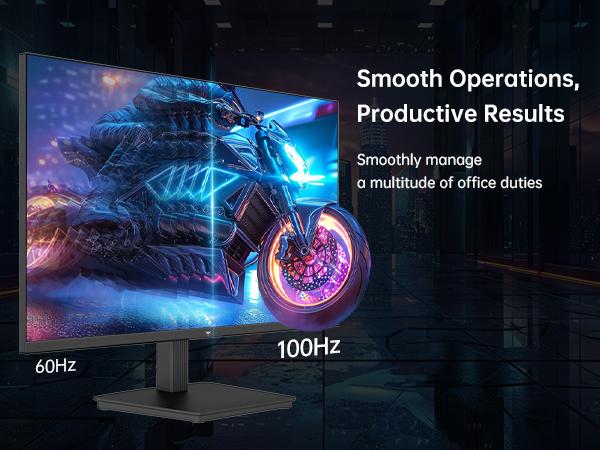 KTC 24" 2K QHD IPS 100Hz Computer Monitor, 2560*1440 1300:1 Contrast, HDR 10 Anti-Blue Light Screen, 122% sRGB, Adaptive Sync, HDMI2.0/DP/Earphone for Gaming and Office Working H24T27