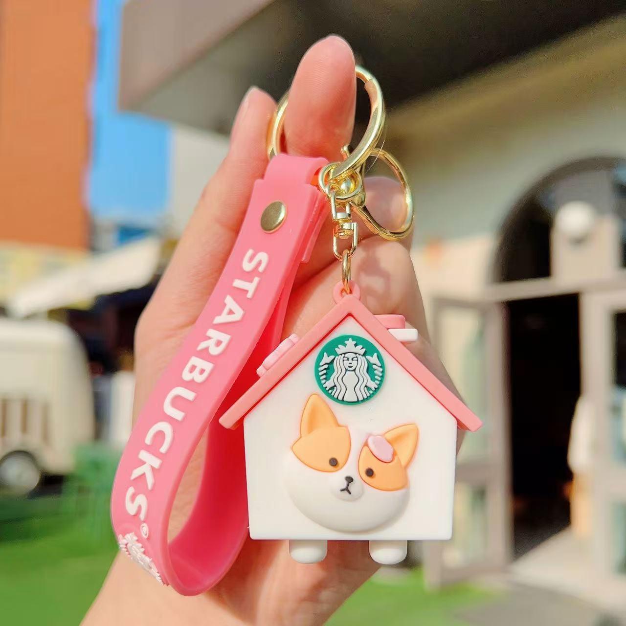 Starbucks Bear Keychain, Car Bag Charm, Perfect Gift, Cute Accessory, Ideal for Office Workers, Stylish & Functional