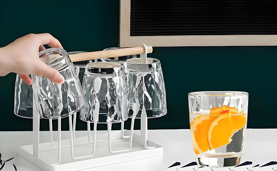 15 Oz Unbreakable Acrylic Drinking Glasses, Shatterproof BPA-Free Hard Plastic Cups, Clear Reusable Set of 6 for Kitchen Dining and Outdoor Gatherings