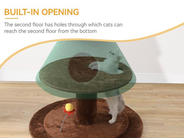 Yitahome 60 inch Cat Tree for Indoor Cats, Tall Cat Tower Furniture with 2 Large Condos, 5ft Christmas Tree Party Decoration with Cat House and Beds