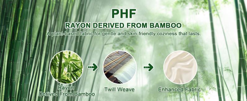 PHF 6 counts/set Cooling Sheets Set, 100% Rayon Derived from Bamboo, Cooling, Breathable, Eco-friendly Bamboo Sheet for Hot Sleepers, Gifts