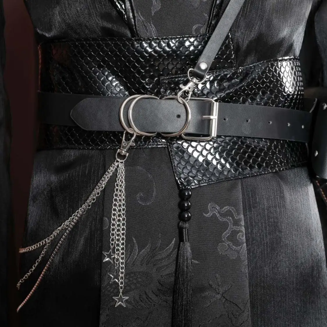 He Xuan Male Carnival Cosplay Costume Adult Chinese Traditional Vintage Hanfu Black Sets Tian Guan Ci Fu Gothic Party Xielian