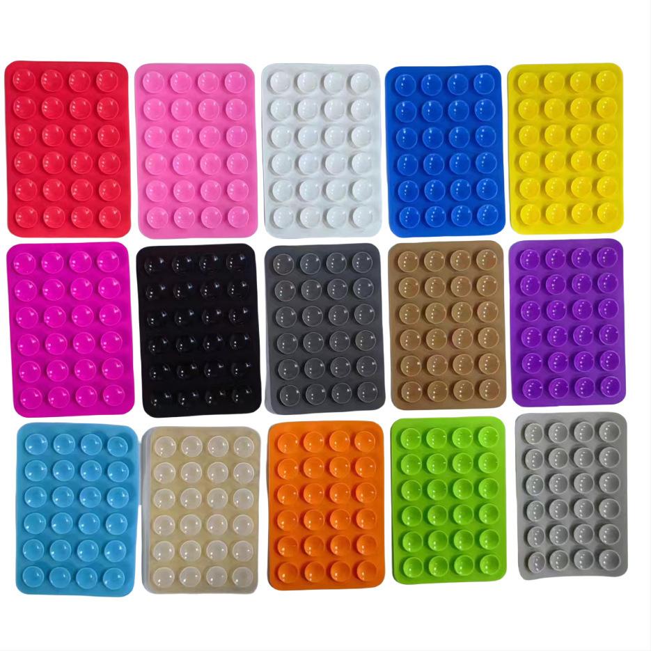 10Pcs Silicone Suction Pad For Mobile Phone Fixture Suction Cup Backed Adhesive Silicone Rubber Sucker Pad For Fixed Mount Accessories Cellphone