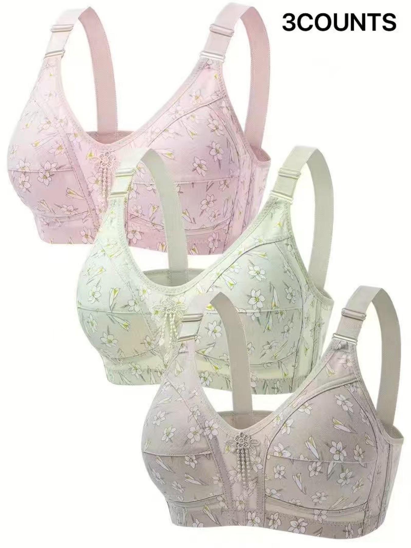 Ultimate Comfort Wireless Bra Set, Fashionable Print Design, Medium Support, Full Coverage, Casual Style, All Seasons, Everyday, Multiple Sizes Available, Underwear