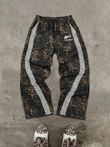 Unisex Street Style Camo Print Joggers Pants, Fitted All-Seasons Wear, Moderate Fabric, Perfect for Casual & Trendy