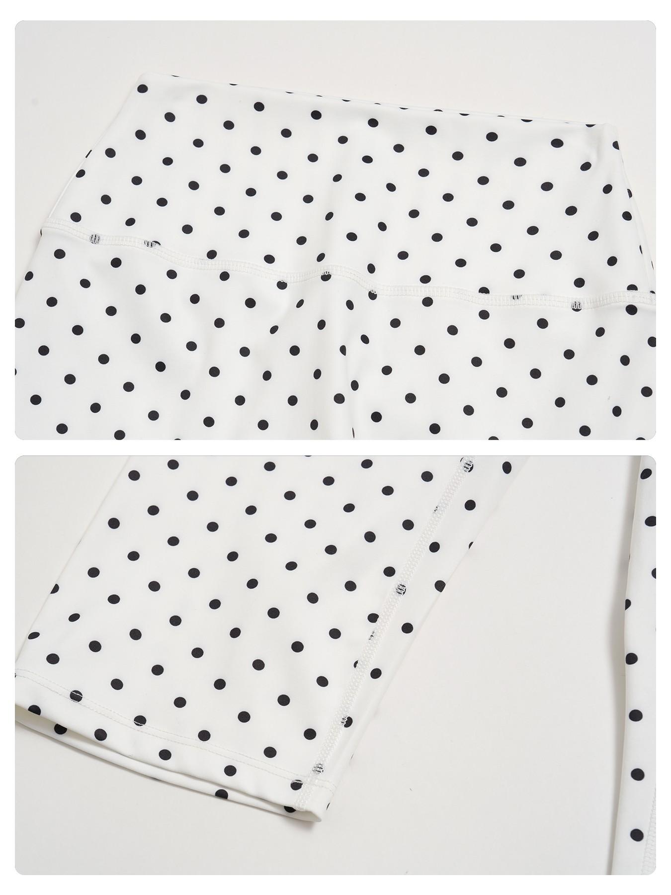 New Dot Pattern Yoga Set for Women, Polyester Ammonia Print Deep V High Elastic Fitness Sports Set, Cross-Border Latest Design, Athletic Yoga Set, High Stretch Activewear, Workout Sets