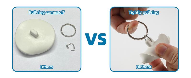 Hibbent 6 Pieces Drain Stopper, Rubber Kitchen Sink Drain, Sink Stopper Drain Plug with Pull Ring for Kitchen, Bathtub, Bathroom and Laundry Sink in 6 Different Sizes, White