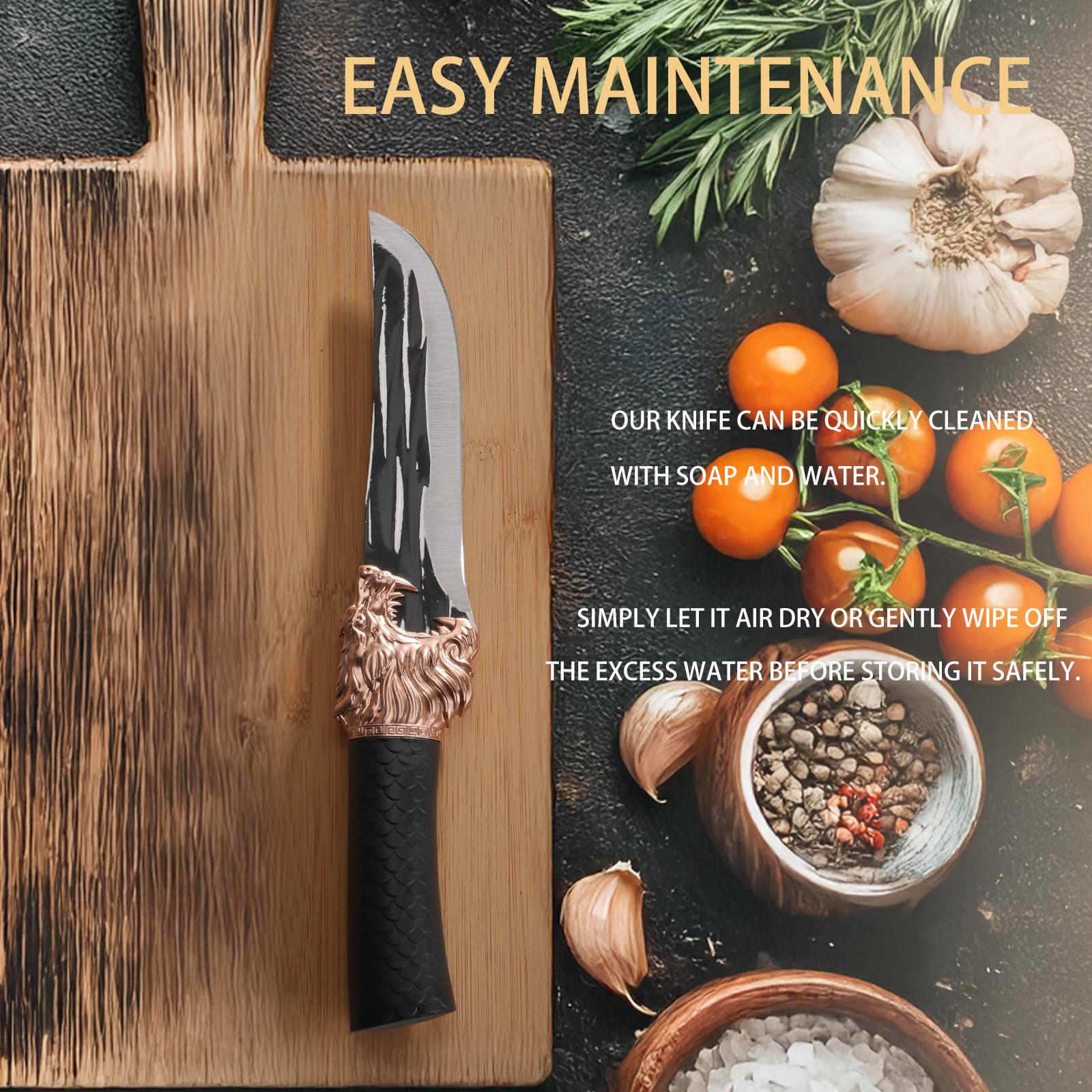 Two-piece set Multi-purpose knife Tap design With sheath Meat cleaver Vegetable knife Boning knife Fruit knife Steak knife Outdoor camping knife Premium steel Easy to carry