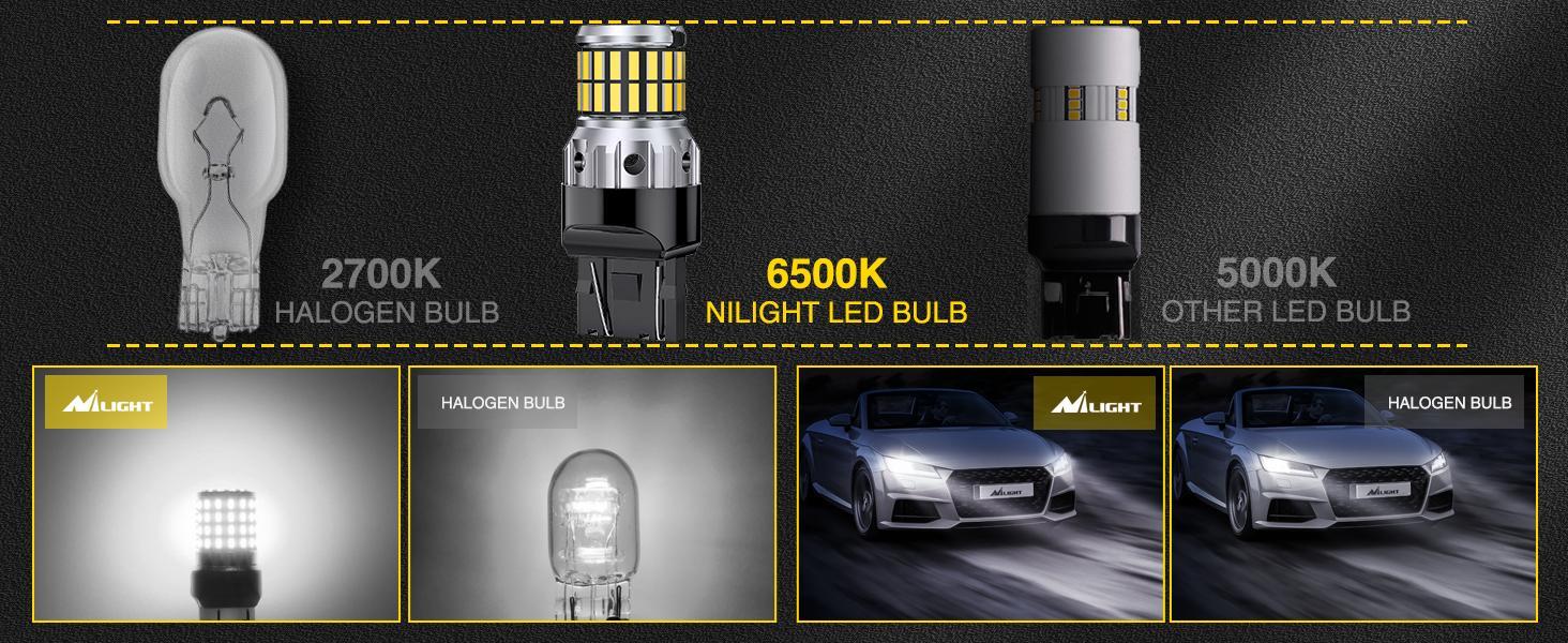 Nilight 7440 7441 7443 T20 992 W21W 6500k Xenon White LED Bulbs (Pairs) Nilight 7440 7441 7443 T20 992 W21W 6500k Xenon White LED Bulbs (Pairs)