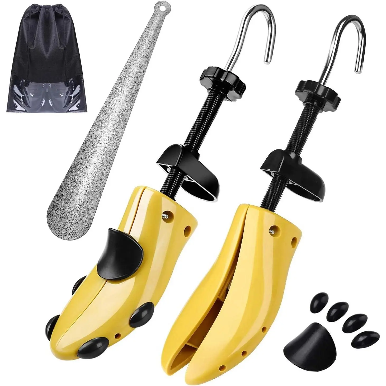Pair of Professional 2-Way Premium Shoe Stretcher Tough Plastic Shoe Trees, Adjustable Length & Width Durable Shoe Shaper for Men and Women (Large)