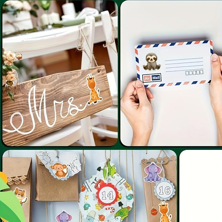 Animal Stickers Roll, 500 Sheets Per Roll, Gift Wrapping Labels, Scrapbook Stationery Stickers, Perfect for Crafts and Decorations