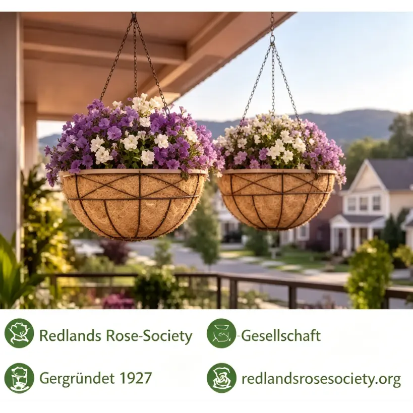 2PC Hanging Planters with Coco Liner, Metal Chain Hanging Baskets for Outdoor Plants, Round Hanging Flower Pots