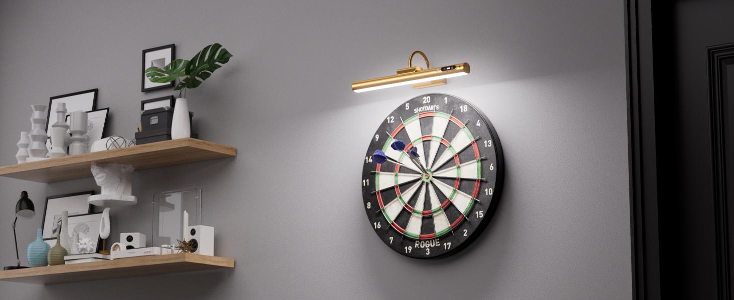 Modern LED Wall Light with Controller and Timer, Adjustable Brightness, Ideal for Artwork and Dartboards
