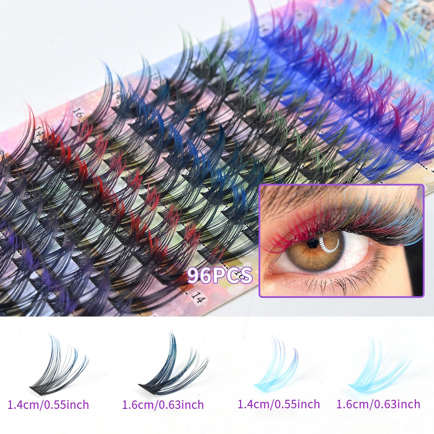 Mixed Color Individual False Eyelashes, 1 Box Natural Look Eyelash Extensions, Self Grafting Curling Fake Eyelashes for Women, Makeup, Diy Eyelash Extensions