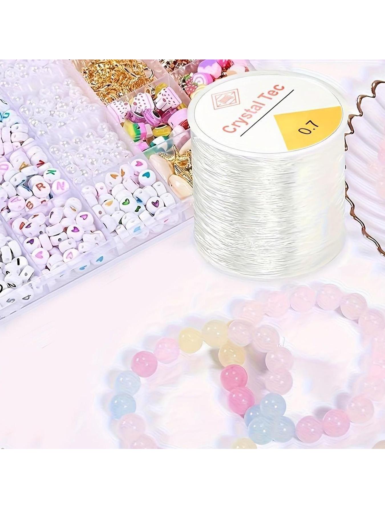 0.7mm/100m Transparent Plastic Elastic Rope, Stretchy Bracelet Crystal String, Ideal for Beading and Jewelry Making Gifts