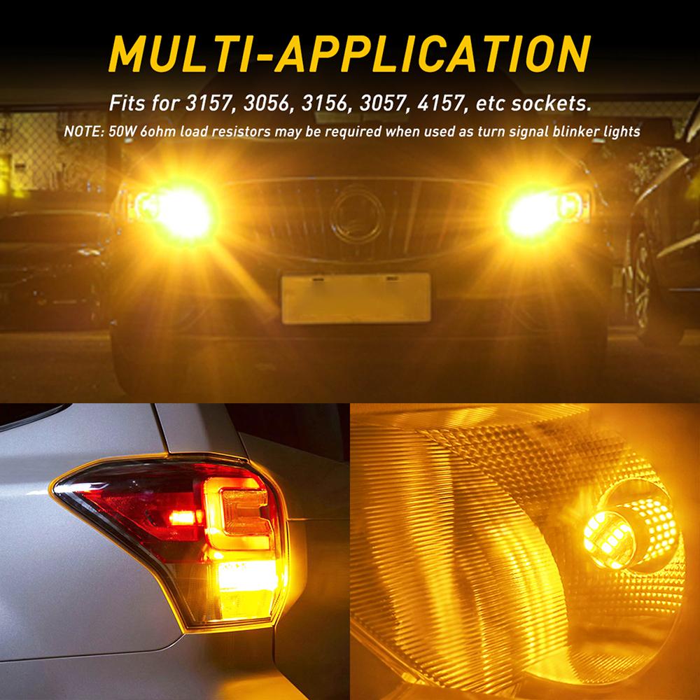 AUXITO 3157 LED Bulbs Reverse Lights, 102-SMD Chipsets 500% Brighter 3056 3156 3057 4157 LED Bulbs with Projector for Reverse Back Up Lights Tail Brake Signal Parking Lights, 6000K White