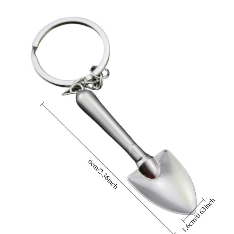 Mini Shovel Set with Keychain, Key Ring, Key Holder, Metal Tool, 3D Design, Perfect for Outdoor Use, Durable and Stylish Accessory