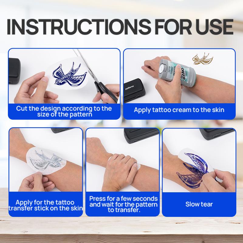 D810 Tattoo Transfer Paper, A4 Size Thermal Stencil Paper for Tattoo Transfer Kit , DIY Tattoo Tracing Paper Compatible with D810 Printer, 25 Sheets