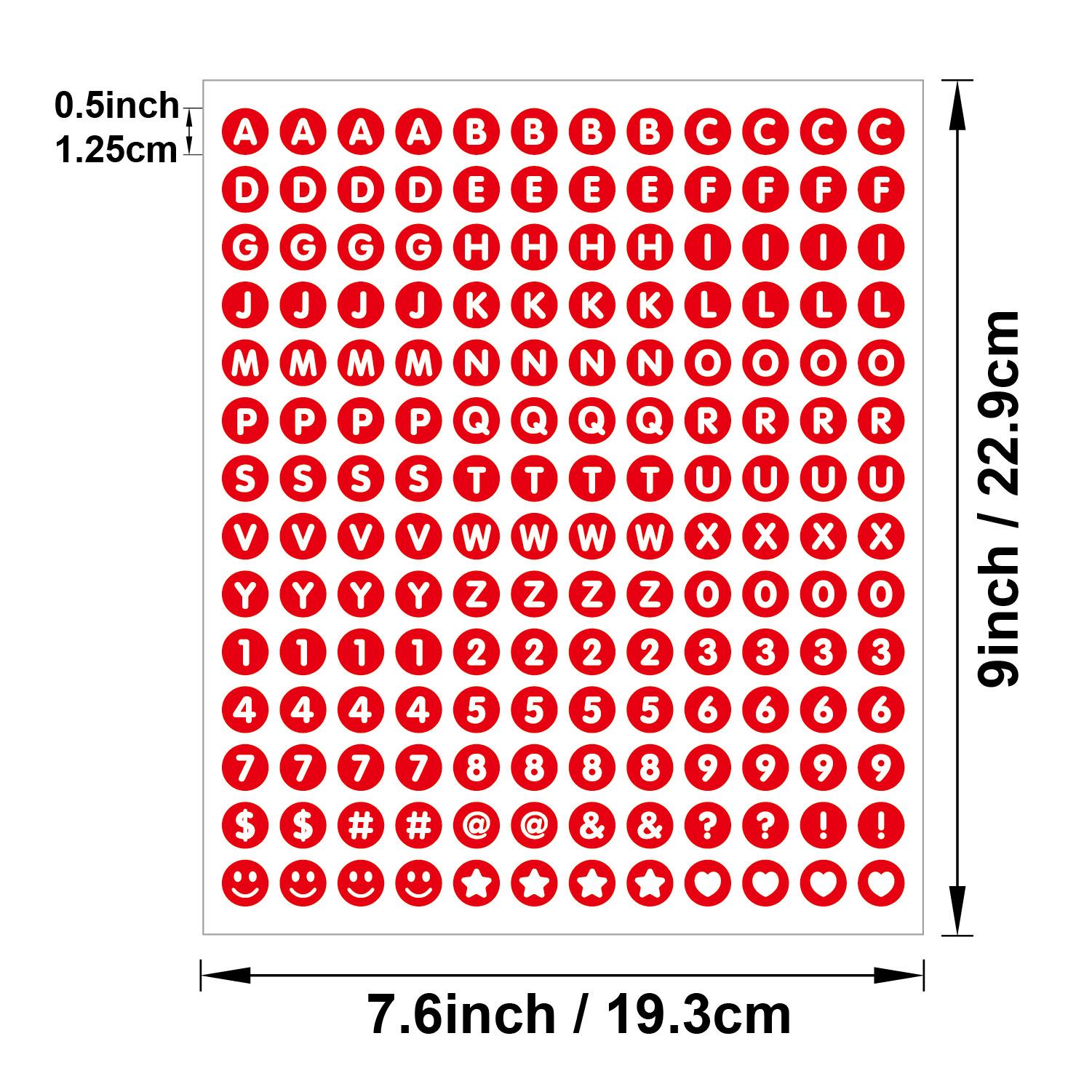Colorful Round Alphabet Stickers Set, 6 Sheets/sheet, Waterproof 0.5-Inch Letters & Numbers, Ideal for Scrapbooking, Journaling, DIY Projects
