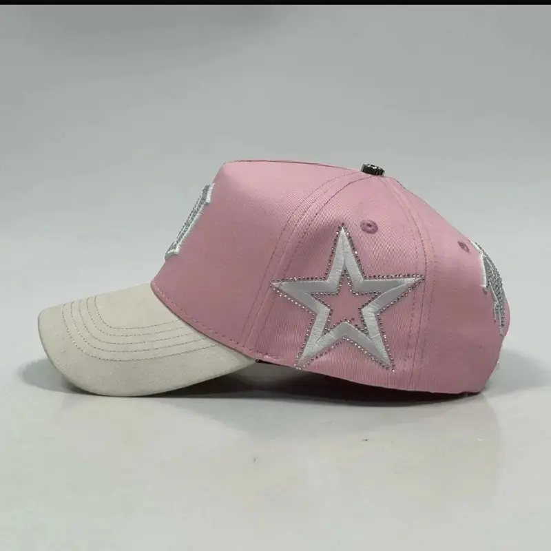 2026 Caps Fns Pink Baseball Cap with D Logo and Rhinestone Accents for Women 2026 Caps Fns Pink Baseball Cap with D Logo and Rhinestone Accents for Women