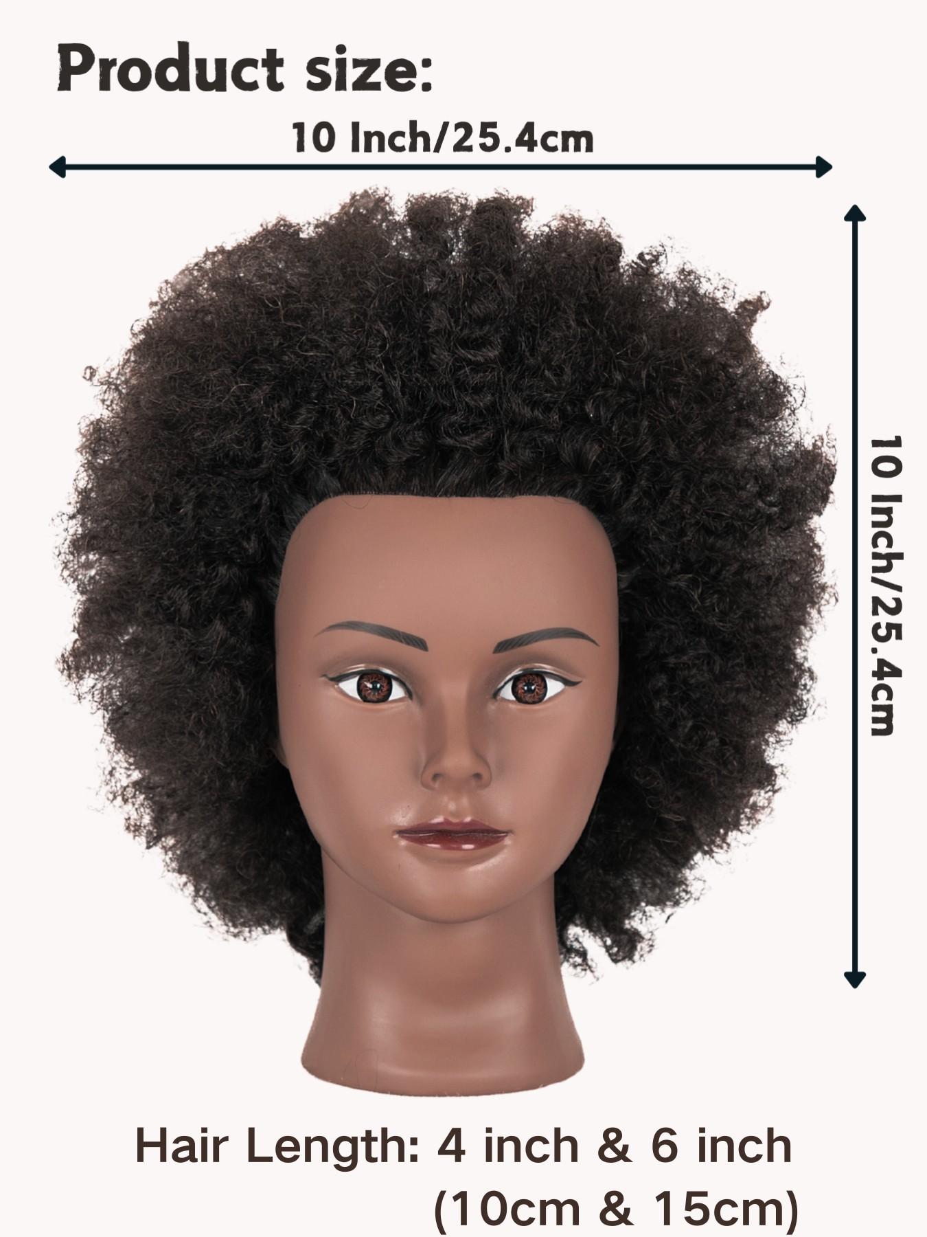 Dark Skin Afro Curly Braiding Mannequin Head For Women And Kids 4&6 ...
