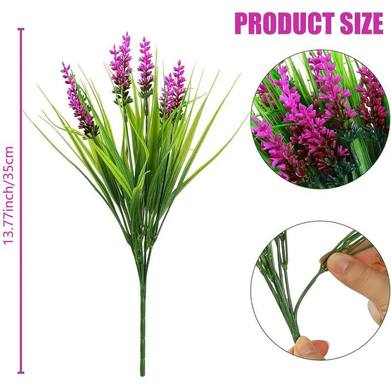 ☀️ [UV Resistant] Artificial Spring Greenery | Outdoor Porch Purple Flower - (Planter NOT Included)