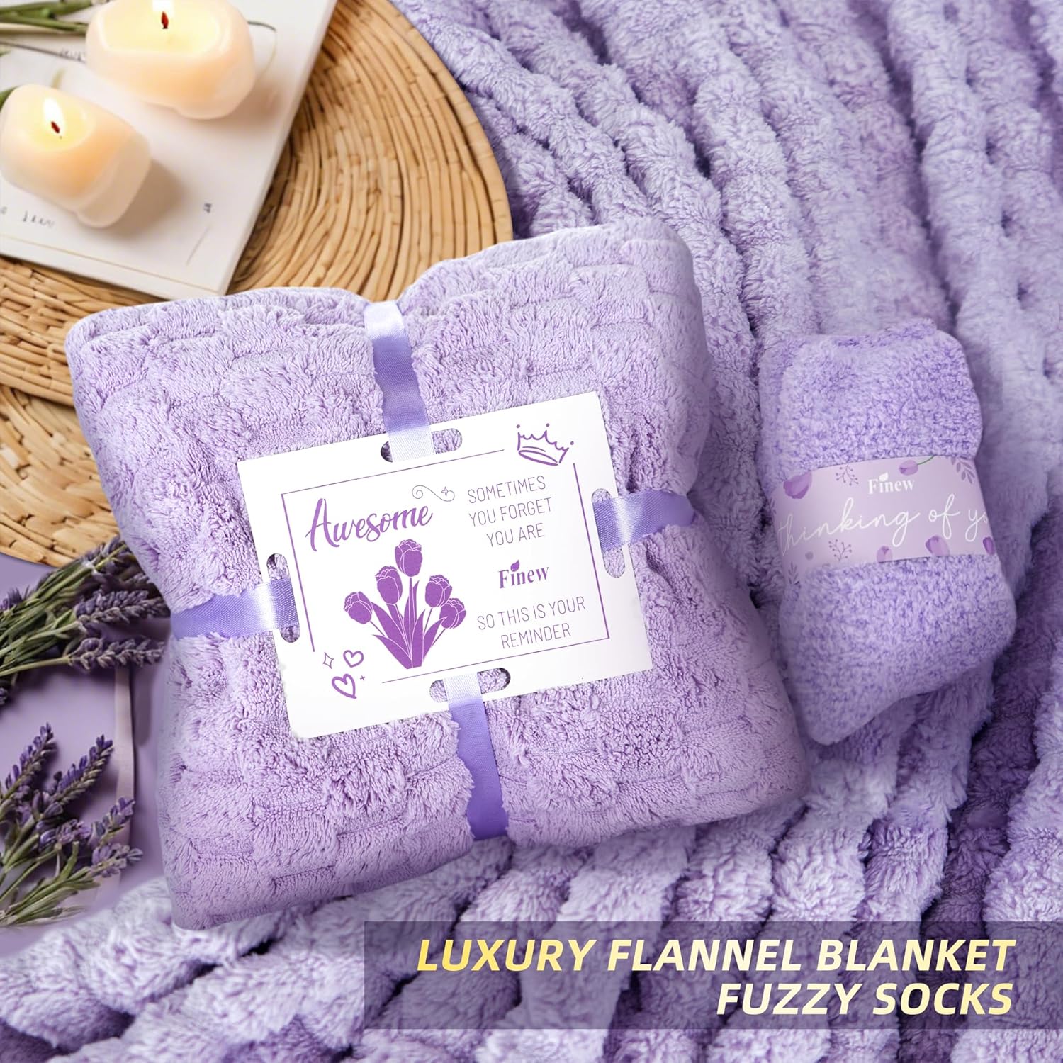 15PCS Care Package with Luxury Flannel Blanket and 40 oz Tumbler, 15PCS Birthday Gifts for Women, Relaxing Spa Gifts Baskets for Her,  Valentines, Mothers Day, Christmas Women's Gift for Mom, Wife, Friends