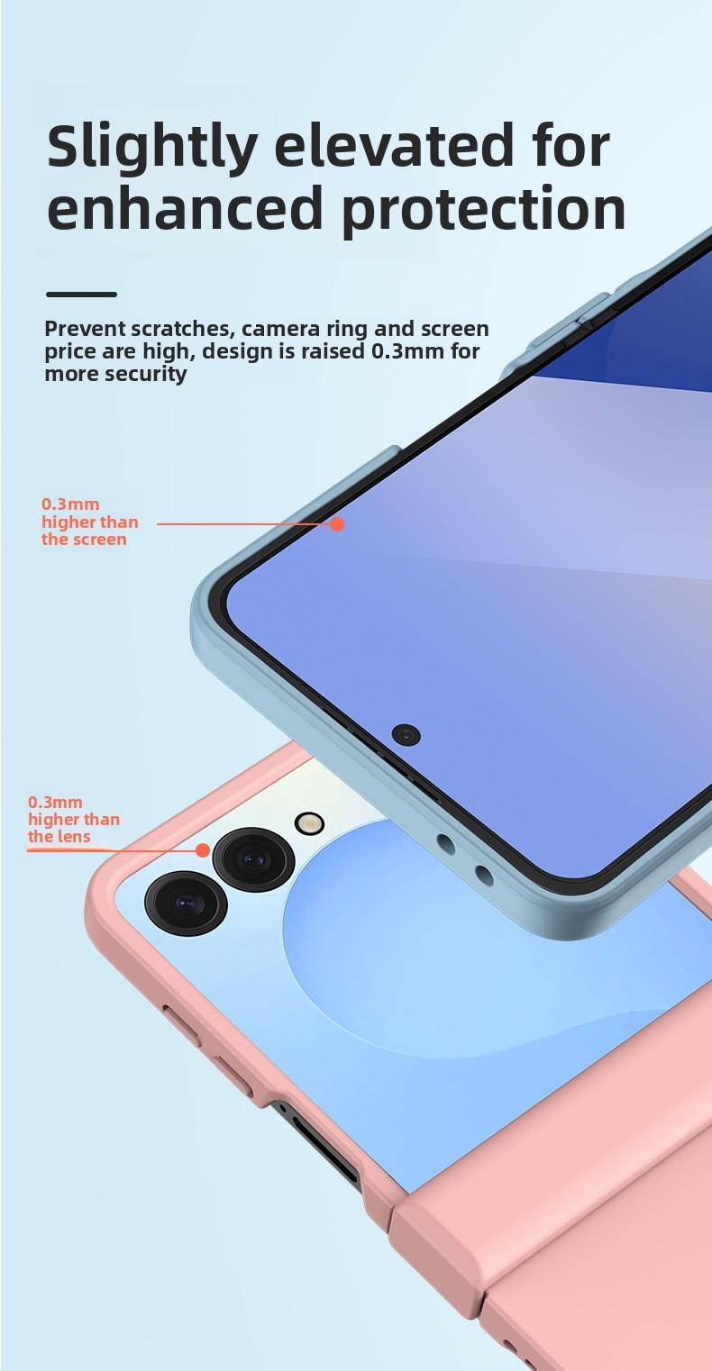 Candy-colored protective phone case Cover with hinge, hard PC back panel to protect the phone. Suitable for Samsung Galaxy Z Flip7, Z Flip7FE, Z Flip6, Z Flip5.