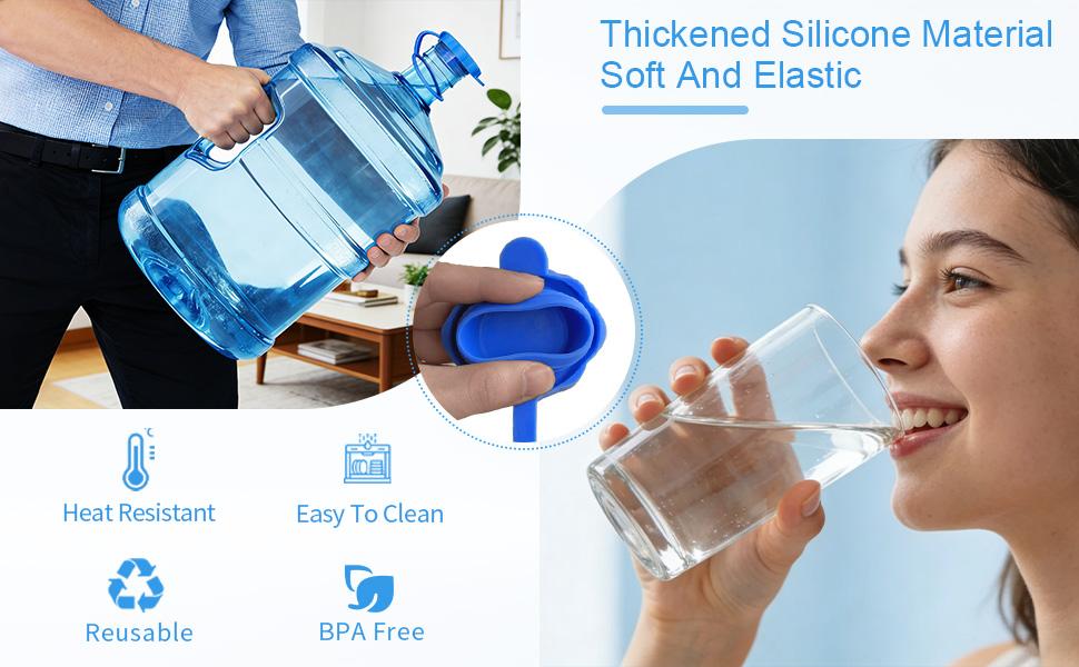3 PCS/8 PCS 3 & 5 Gallon Water Jug Cap, Reusable Replacement Cap, Upgrade Non Spill Bottle Caps Fits 55mm Water Jug