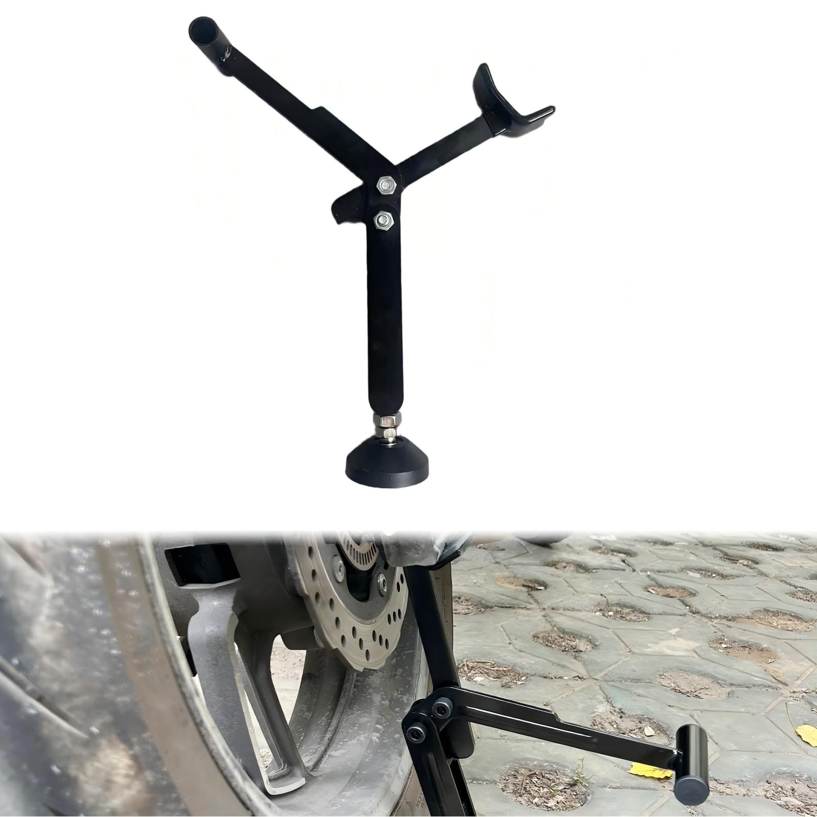 Motorcycle Foldable Lift Support Stand, Adjustable Rack, Stable Motorcycle Crane Frame with Upgraded Handlebars
