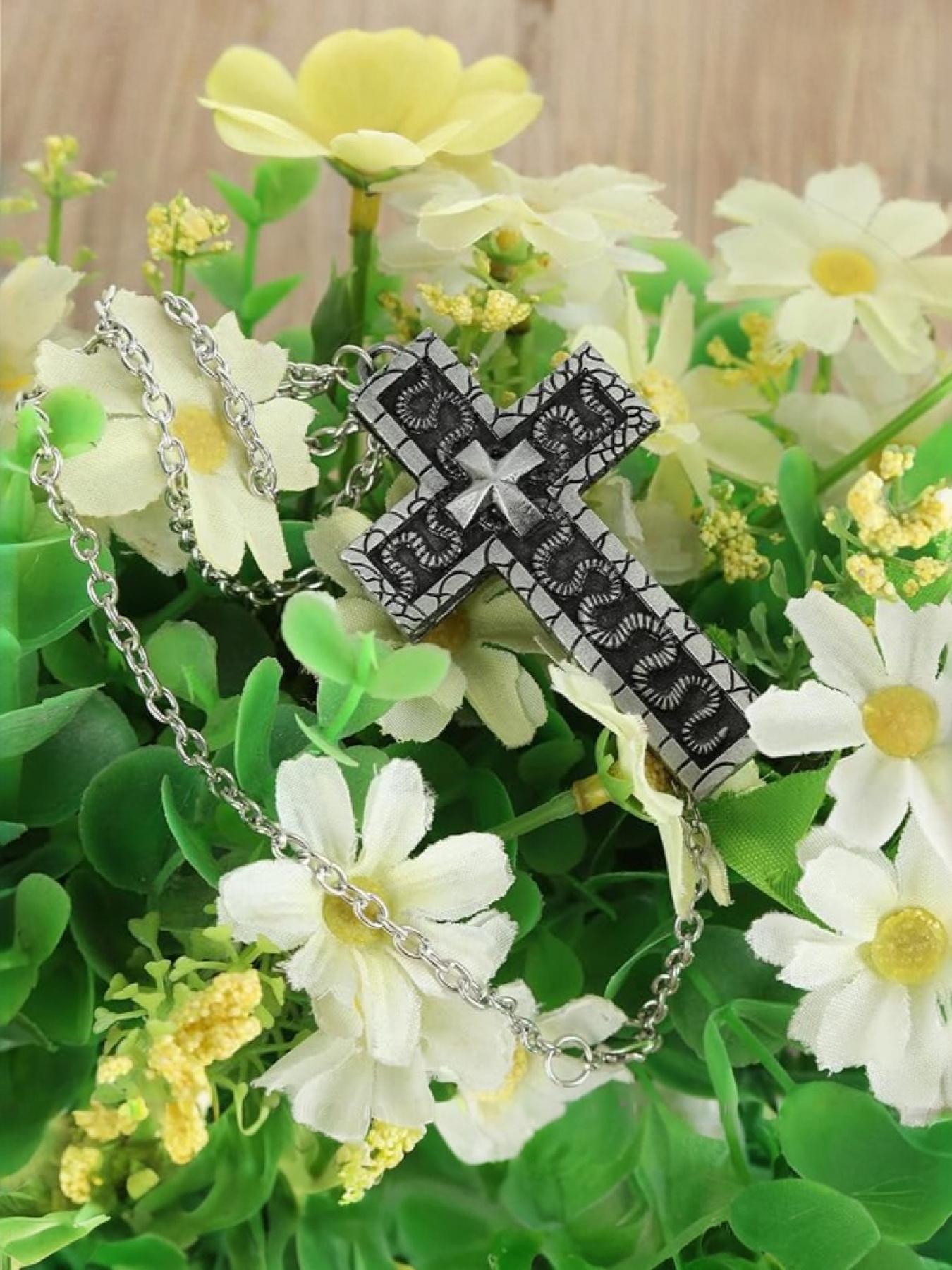 Men's Unique Cross Squid Necklace, Vintage Handmade Pendant, Hidden Compartment Design, Role Play Accessory, Fall Fashion