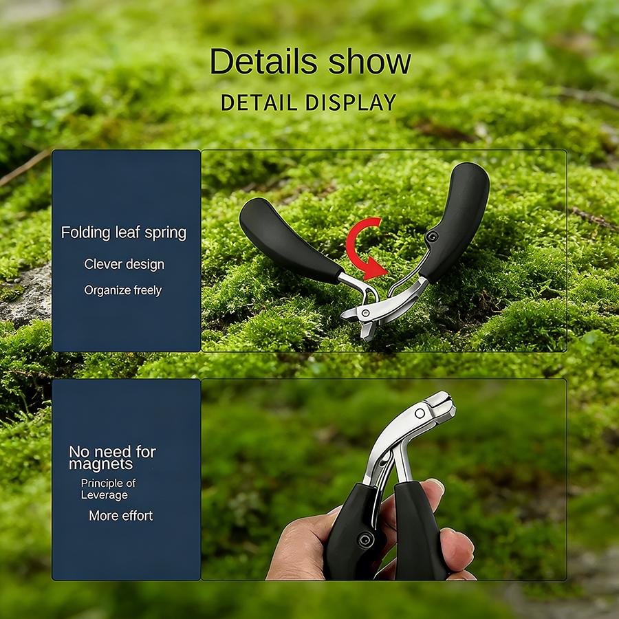 Large Opening Curved Nail Clippers, Triple Anti-Splash Storage Heavy Duty Trimmer for Thick Toenails and Elderly Daily Use