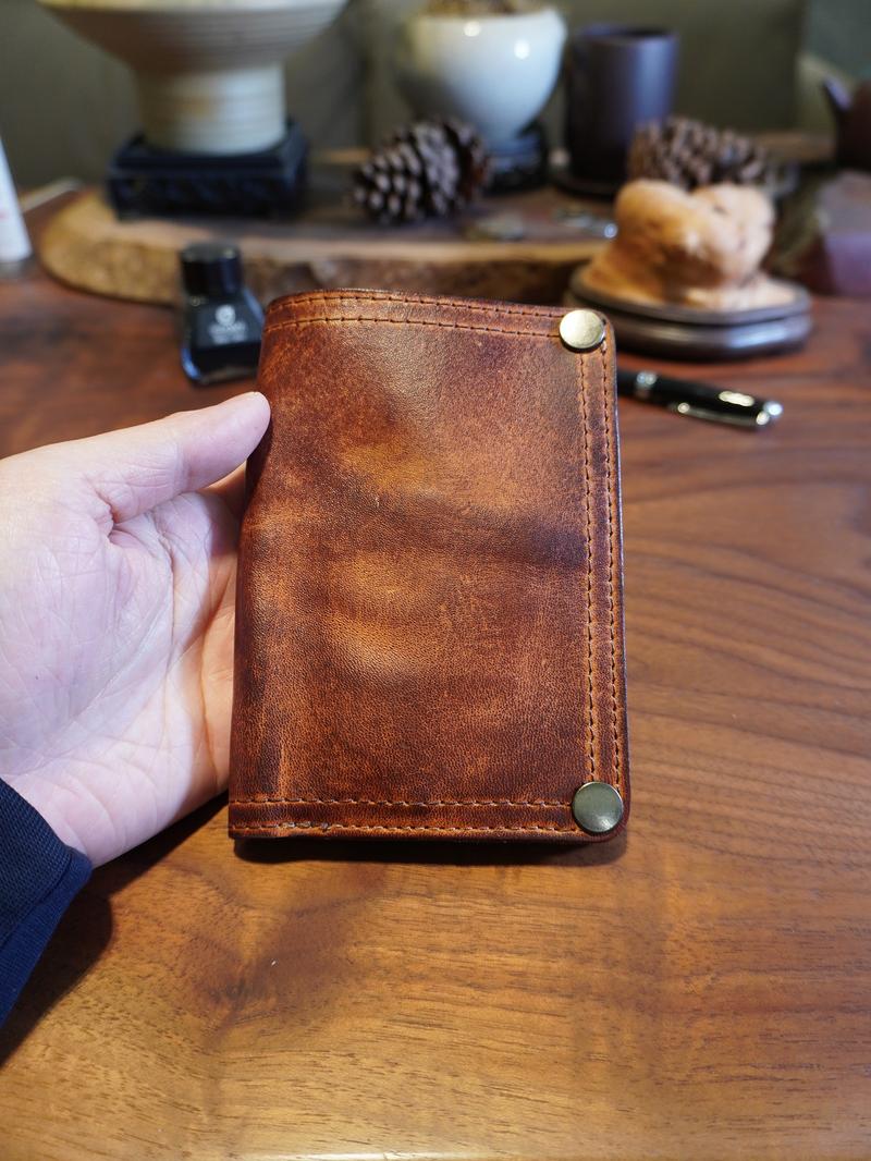 Large Capacity Leather Wallet - Handmade Vegetable Tanned | Metal Zipper, Multi Card Slots for Cash/Cards/Change
