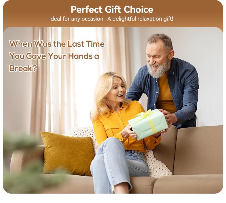 [Plus Model] CINCOM White Gold New Hand Massager, Rechargeable Finger Soother with Adjustable Comfort Settings, Soothing Warmth, User-Friendly Display—Perfect for Relaxation and an Ideal Gift for Loved Ones