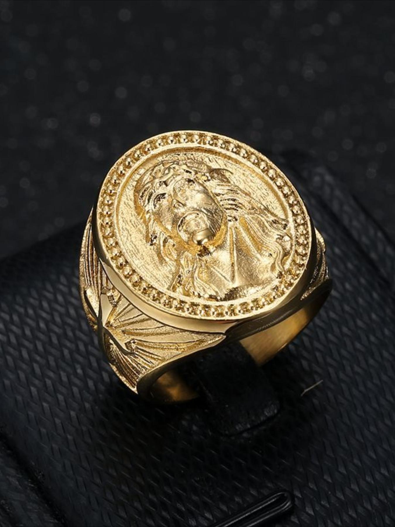 New style of new temperament domineering high-end hip-hop HIPHOP ring trendy and versatile retro gold YS cross men's ring accessories