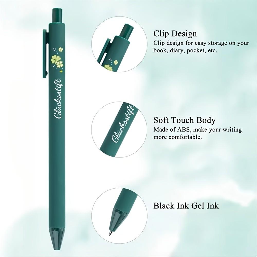 18/27/36 Pcs Four-Leaf Clover Element Pens - Ballpoint Pen Set, Black Ink, ABS Plastic Ballpoint Pens with Inspirational Sayings, Ideal for Employee Recognition - a Great Gift for Good Luck, Suitable for School