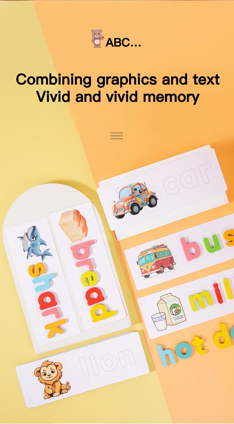 Educational toy gifts, Preschool alphabet tool, children's word recognition, spelling, matching letter learning game activities, viewing learning toys, wooden teaching toys, Halloween, Christmas gifts