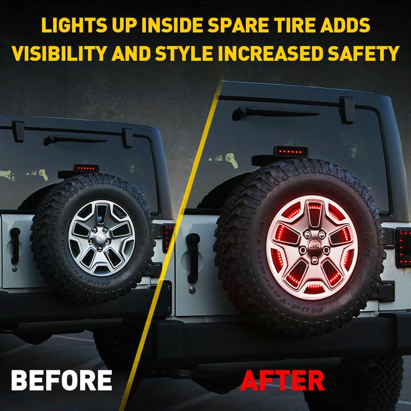 Tire Spare Brake Light Tail Light Fit Jeep Wrangler 86-2021 LED 3rd Lamp