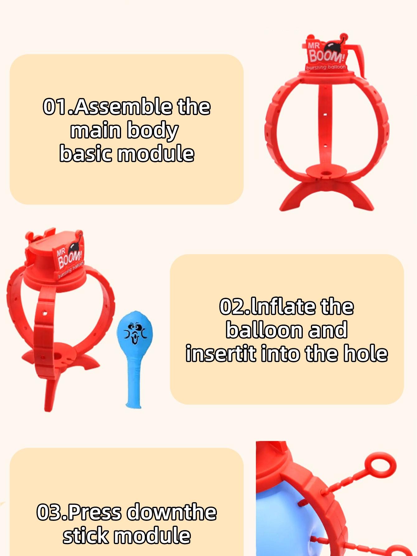 Exploding Balloon Prank Toy, Fun Party Game, Interactive Parent-Child Activity, Educational Board Game, Stress Relief Entertainment, Anime Design, Round