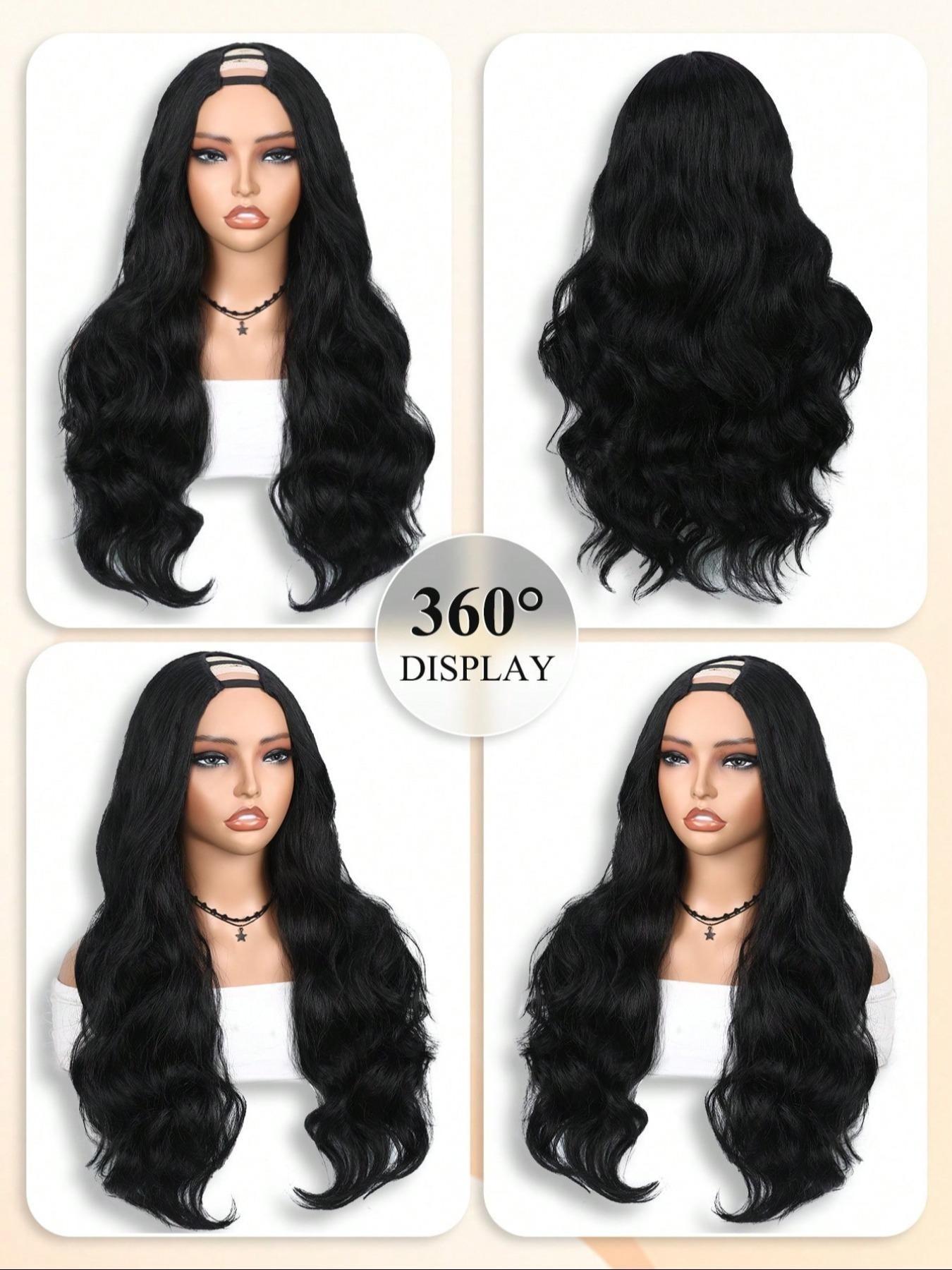 26 Inch Body Wave V Part Wigs Upgrade Glueless Human Hair Blend Wigs No Leave Out V Part Clip In Wigs Easy Wear No Glue No Sew In Beginner Friendly Soft Natural Synthetic Hair Wigs For Women Daily Party Use Lace Glueless Wigs