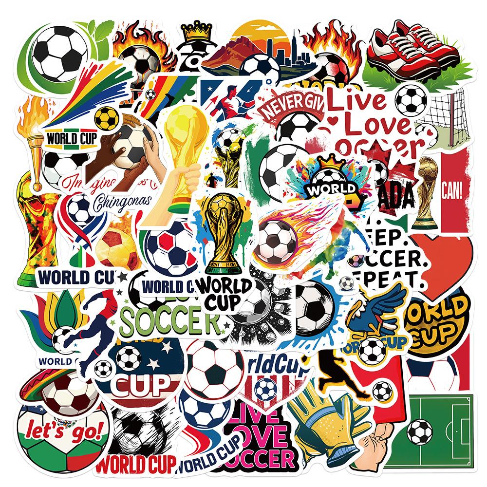50pcs Football Cartoon Graffiti Stickers, Office Supplies and Notebook Accessories, Used To Decorate Journals, Scrapbooks, Computers, Water Bottles, Cars, Etc.