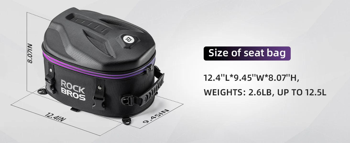 ROCKBROS Waterproof Tail Motorcycle Tail Rear Seat Bag 12.5L Storage Backpacks Hard Shell ROCKBROS Waterproof Tail Motorcycle Tail Rear Seat Bag 12.5L Storage Backpacks Hard Shell