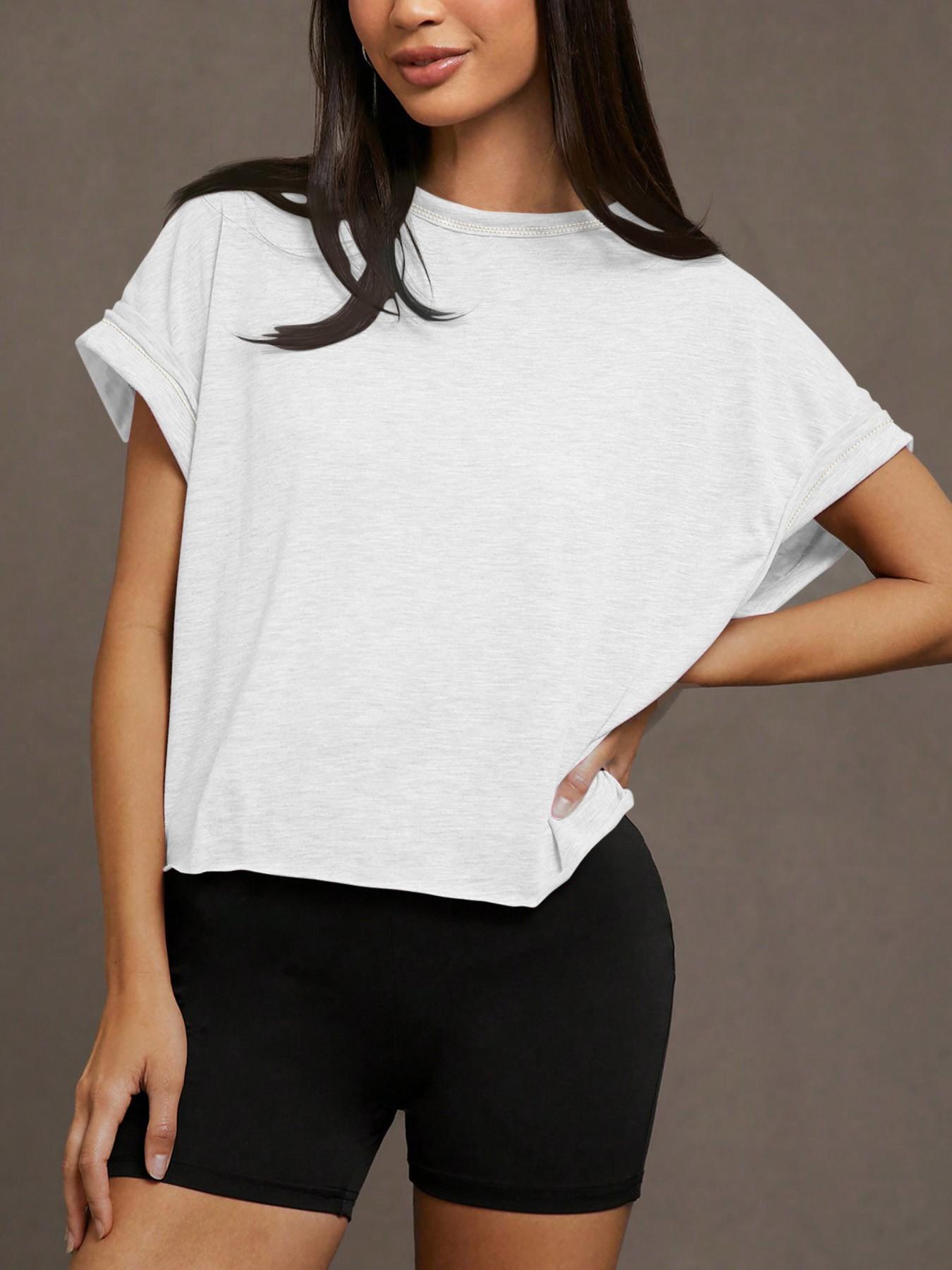 Women's Cut Out Back Batwing Sleeve Tee, Stylish Fashion Top, Unique Design, Minimalist, Perfect for Casual Wear, Comfortable & Trendy