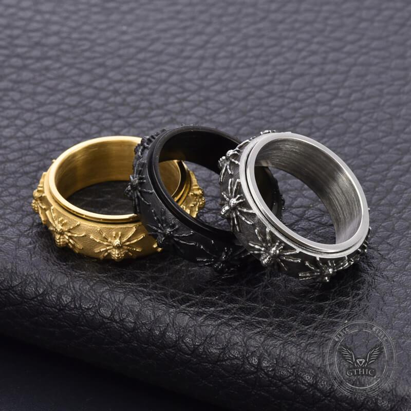 GTHIC Gothic Spider Pattern Stainless Steel Spinner Ring for Men Women Statement Accessories for Daily Wear GTHIC Gothic Spider Pattern Stainless Steel Spinner Ring for Men Women Statement Accessories for Daily Wear