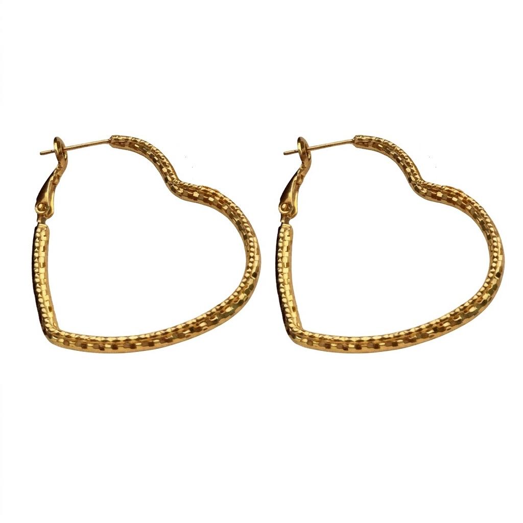 Stylish Heart-Shaped Hoop Earrings, Light-Luxury Design, Perfect for Everyday Wear & Festive Occasions, Ideal Gift Choice
