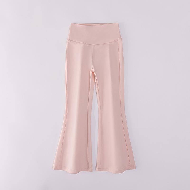 Girls Yoga Leggings Flared Pants High Waist Teenagers Stretch Elastic Waistband Kids Sportswear Trousers Autumn Spring