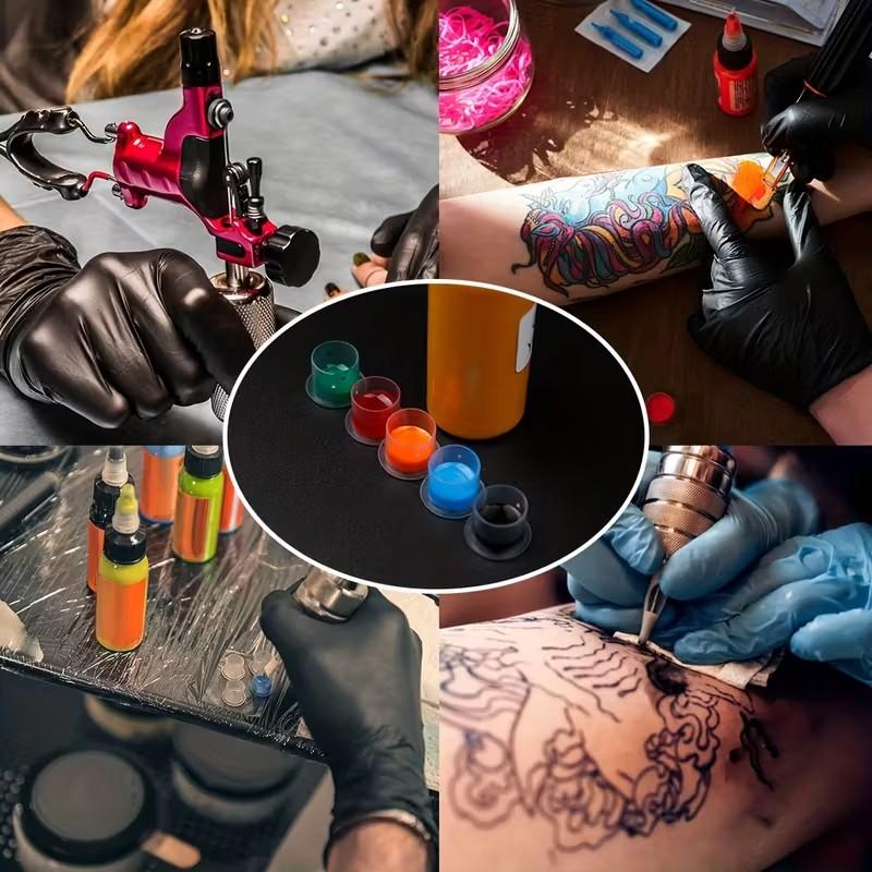 300pcs Tattoo Ink Cups S/M/L Disposable Tattoo Cups, Clear Holder Container Tattoo Cups，Tattoo Studio Additions, Tattoo Equipment for Ink Products, Made of ABS