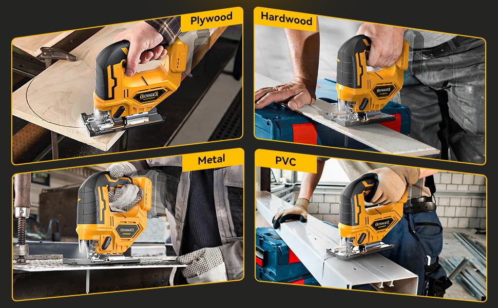 Cordless Jigsaw Compatible with Dewalt 20V Battery(NO Battery!!), Jig Saw Tool Brushless, 2900RPM, 0°-45°Bevel, 3 Orbital Action,LED Light for Straight/Curve Cuts fathers day gift