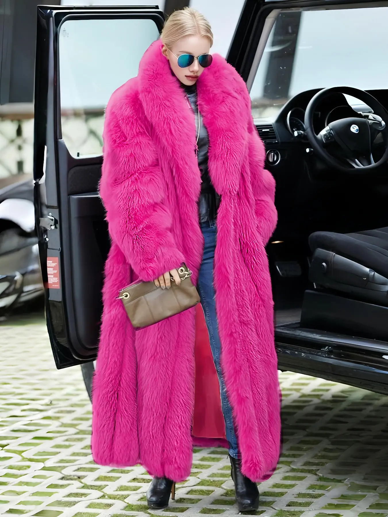 【Biack Friday】Women's Faux Fur Coat, Comfortable Casual Party Jacket, Fashion Luxury Trendy Fall Winter, Soft Long Sleeve Overcoat with Pockets